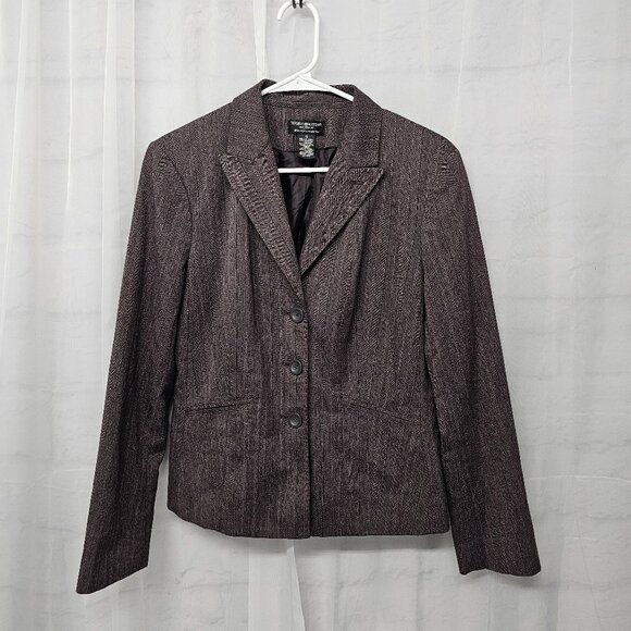 Worthington Purple Blazer Striped Peplm Office Casual Classic 10 - Picture 1 of 8
